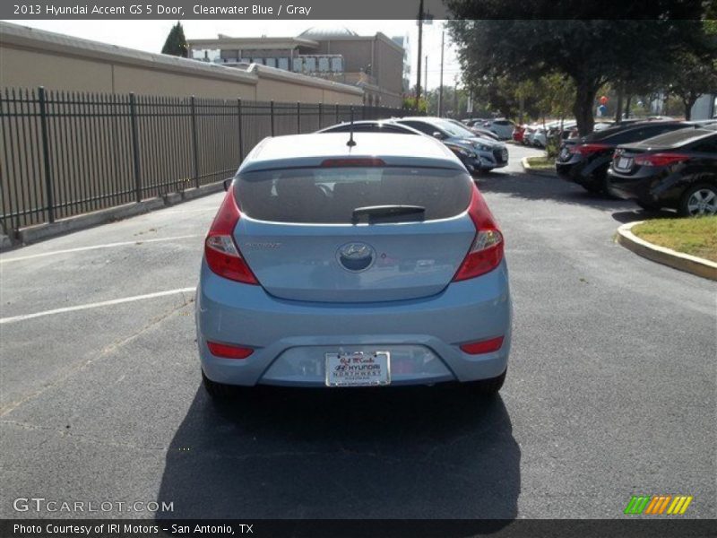Clearwater Blue / Gray 2013 Hyundai Accent GS 5 Door