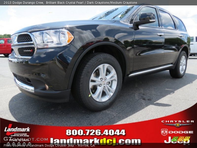 Brilliant Black Crystal Pearl / Dark Graystone/Medium Graystone 2013 Dodge Durango Crew