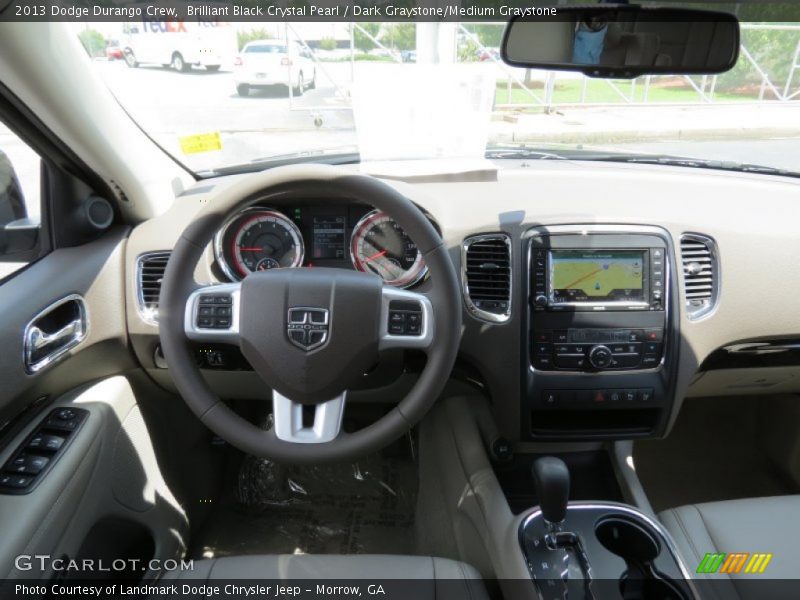 Brilliant Black Crystal Pearl / Dark Graystone/Medium Graystone 2013 Dodge Durango Crew