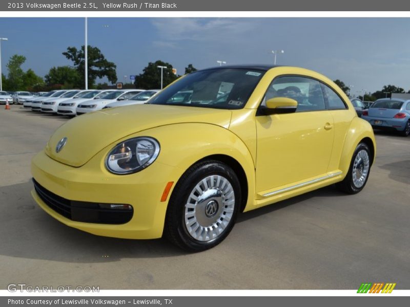 Yellow Rush / Titan Black 2013 Volkswagen Beetle 2.5L