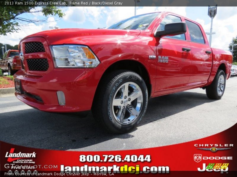 Flame Red / Black/Diesel Gray 2013 Ram 1500 Express Crew Cab