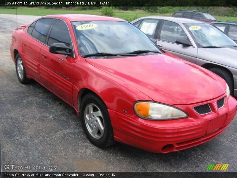 Bright Red / Dark Pewter 1999 Pontiac Grand Am SE Sedan