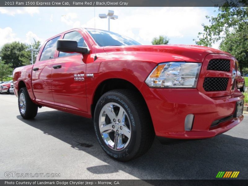 Flame Red / Black/Diesel Gray 2013 Ram 1500 Express Crew Cab