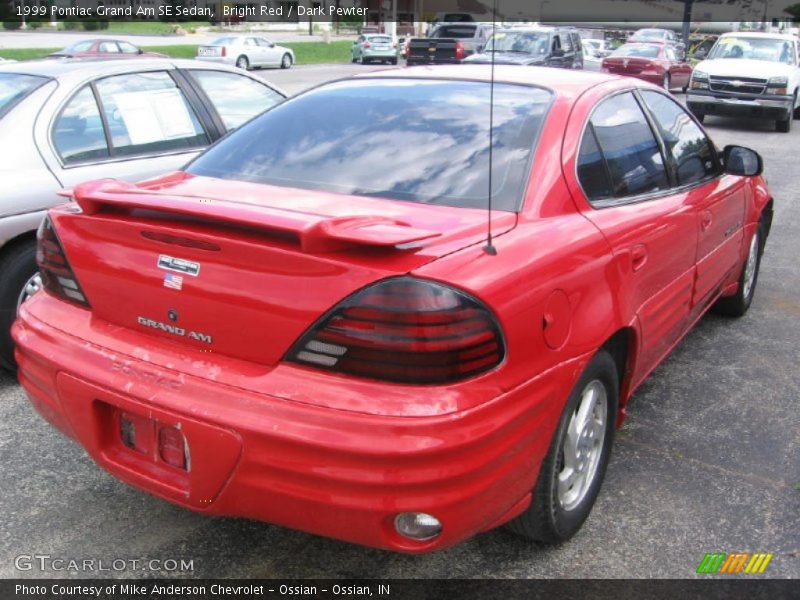 Bright Red / Dark Pewter 1999 Pontiac Grand Am SE Sedan