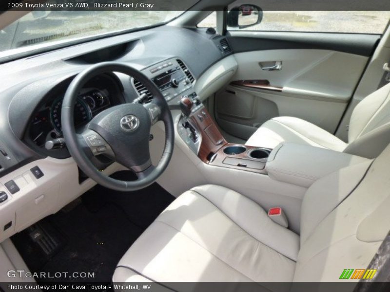 Blizzard Pearl / Gray 2009 Toyota Venza V6 AWD