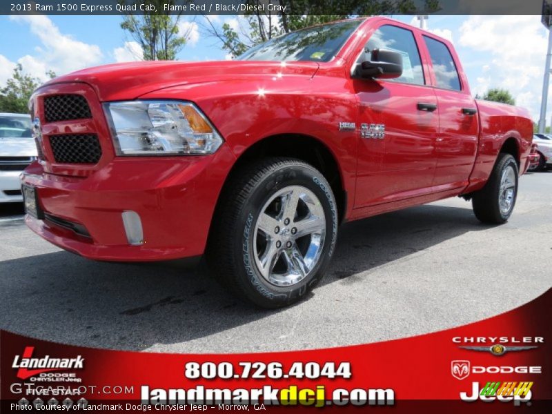 Flame Red / Black/Diesel Gray 2013 Ram 1500 Express Quad Cab