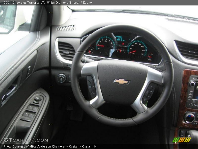 White Diamond Tricoat / Ebony 2014 Chevrolet Traverse LT