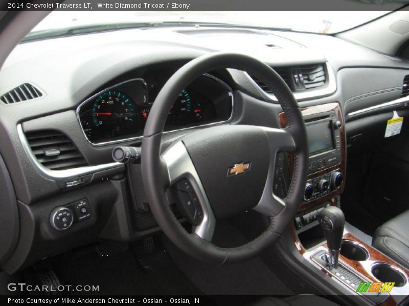 White Diamond Tricoat / Ebony 2014 Chevrolet Traverse LT