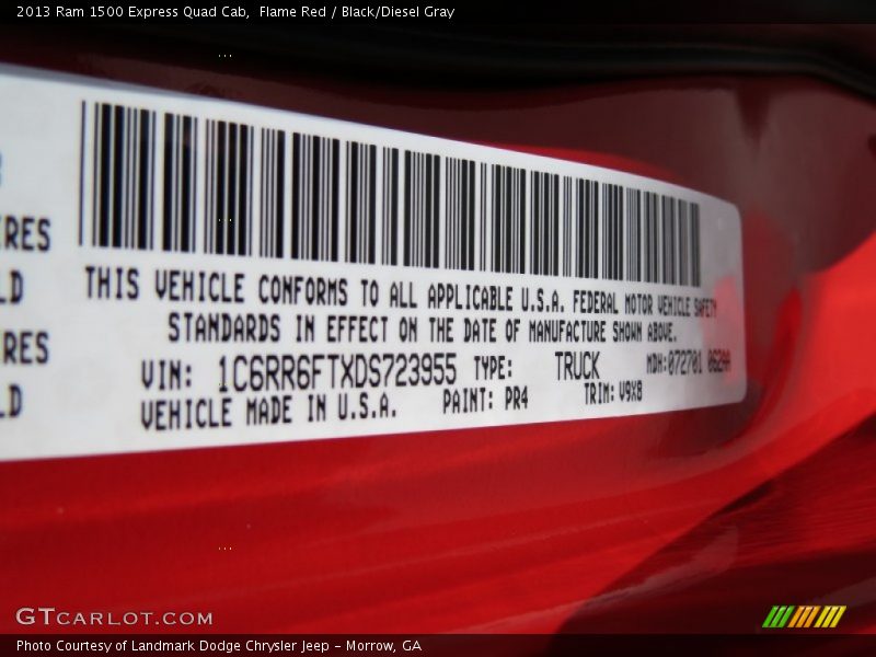 Flame Red / Black/Diesel Gray 2013 Ram 1500 Express Quad Cab