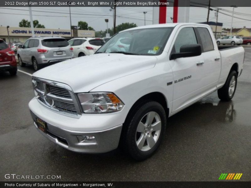 Bright White / Light Pebble Beige/Bark Brown 2012 Dodge Ram 1500 SLT Quad Cab 4x4