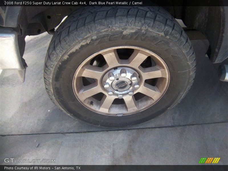 Dark Blue Pearl Metallic / Camel 2008 Ford F250 Super Duty Lariat Crew Cab 4x4