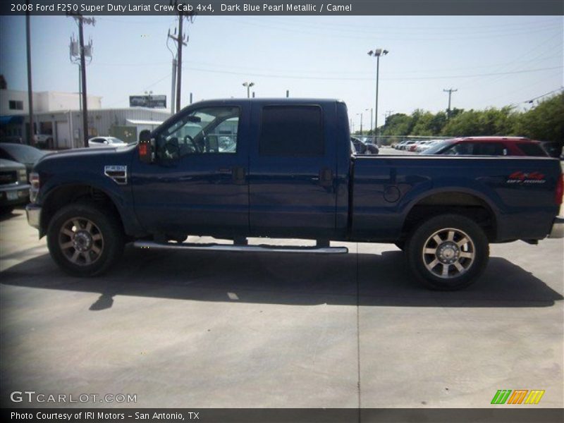 Dark Blue Pearl Metallic / Camel 2008 Ford F250 Super Duty Lariat Crew Cab 4x4