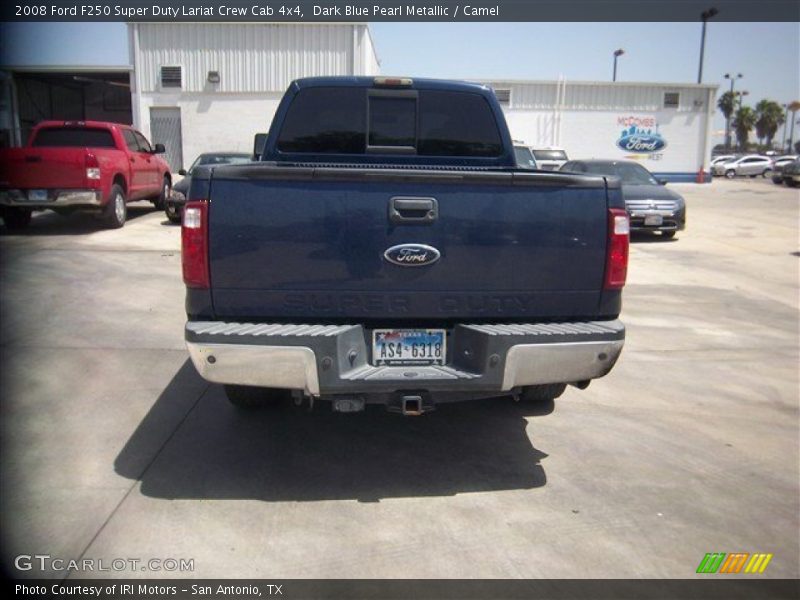 Dark Blue Pearl Metallic / Camel 2008 Ford F250 Super Duty Lariat Crew Cab 4x4