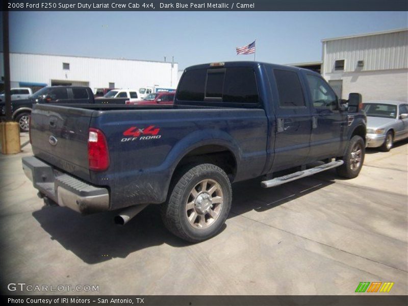 Dark Blue Pearl Metallic / Camel 2008 Ford F250 Super Duty Lariat Crew Cab 4x4