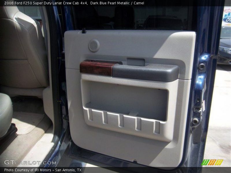 Dark Blue Pearl Metallic / Camel 2008 Ford F250 Super Duty Lariat Crew Cab 4x4