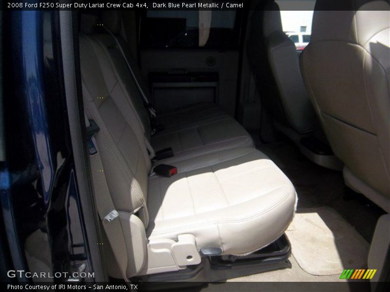 Dark Blue Pearl Metallic / Camel 2008 Ford F250 Super Duty Lariat Crew Cab 4x4