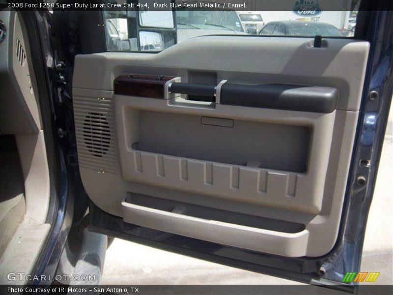 Dark Blue Pearl Metallic / Camel 2008 Ford F250 Super Duty Lariat Crew Cab 4x4