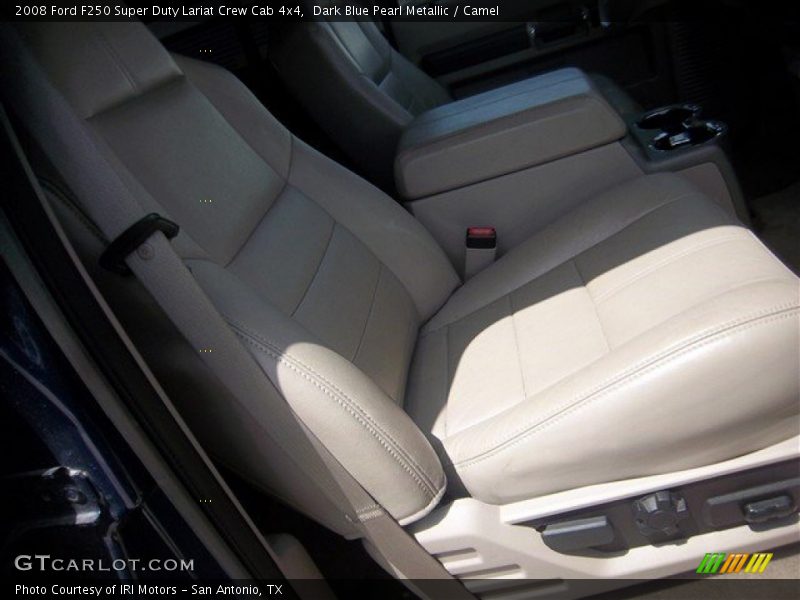 Dark Blue Pearl Metallic / Camel 2008 Ford F250 Super Duty Lariat Crew Cab 4x4