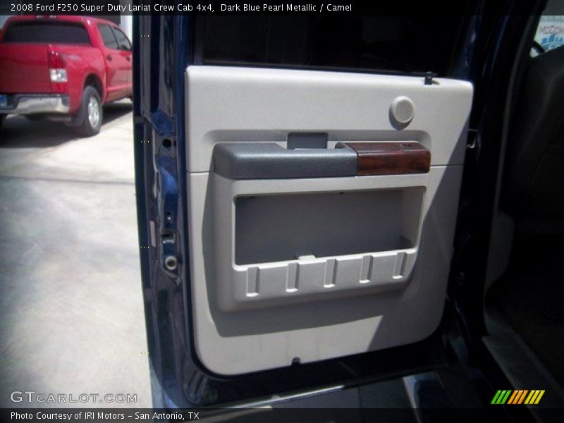 Dark Blue Pearl Metallic / Camel 2008 Ford F250 Super Duty Lariat Crew Cab 4x4