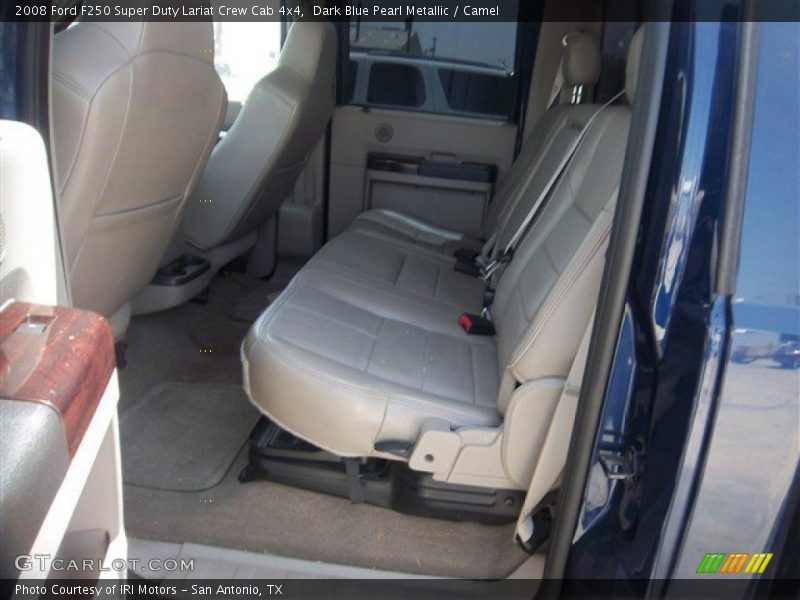Dark Blue Pearl Metallic / Camel 2008 Ford F250 Super Duty Lariat Crew Cab 4x4