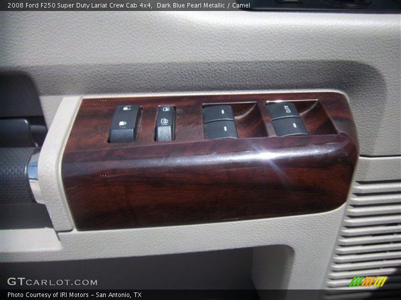 Dark Blue Pearl Metallic / Camel 2008 Ford F250 Super Duty Lariat Crew Cab 4x4
