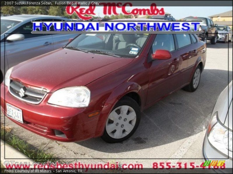 Fusion Red Metallic / Grey 2007 Suzuki Forenza Sedan