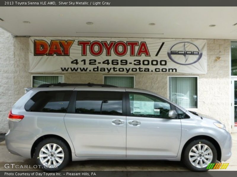 Silver Sky Metallic / Light Gray 2013 Toyota Sienna XLE AWD