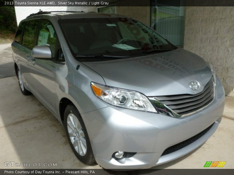 Silver Sky Metallic / Light Gray 2013 Toyota Sienna XLE AWD