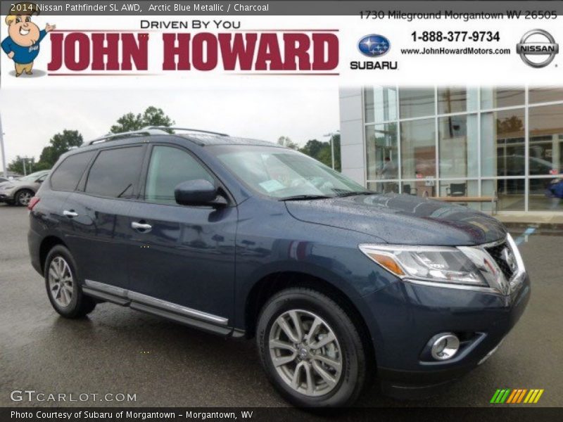 Arctic Blue Metallic / Charcoal 2014 Nissan Pathfinder SL AWD