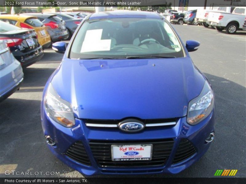 Sonic Blue Metallic / Arctic White Leather 2012 Ford Focus Titanium 5-Door