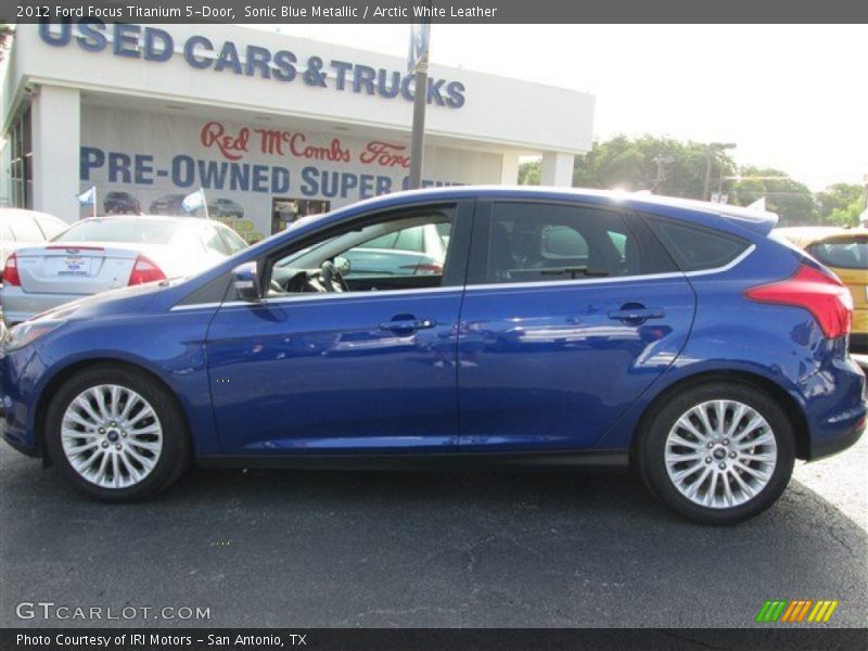 Sonic Blue Metallic / Arctic White Leather 2012 Ford Focus Titanium 5-Door