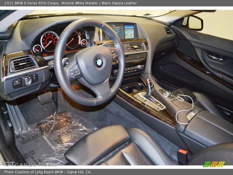 Mineral White Metallic / Black Nappa Leather 2012 BMW 6 Series 650i Coupe