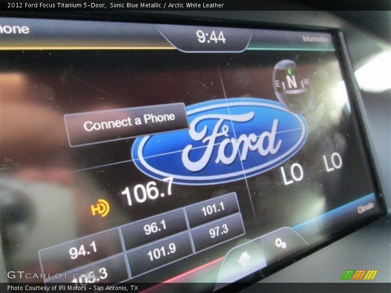 Sonic Blue Metallic / Arctic White Leather 2012 Ford Focus Titanium 5-Door