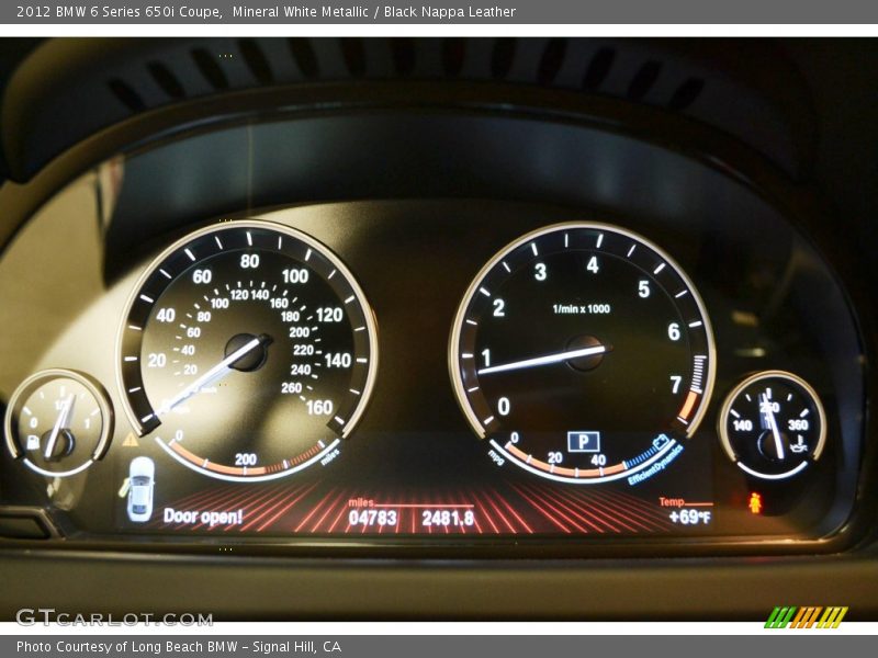 Mineral White Metallic / Black Nappa Leather 2012 BMW 6 Series 650i Coupe