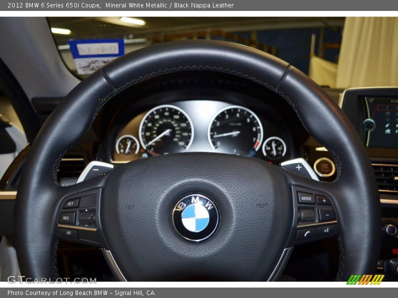 Mineral White Metallic / Black Nappa Leather 2012 BMW 6 Series 650i Coupe