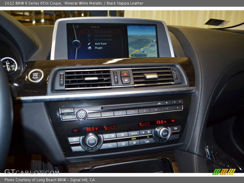 Mineral White Metallic / Black Nappa Leather 2012 BMW 6 Series 650i Coupe