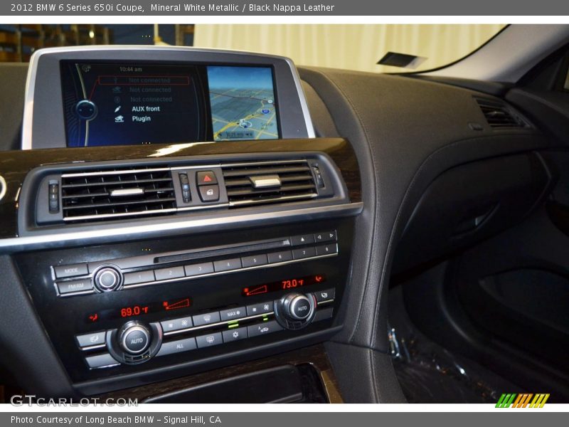 Mineral White Metallic / Black Nappa Leather 2012 BMW 6 Series 650i Coupe