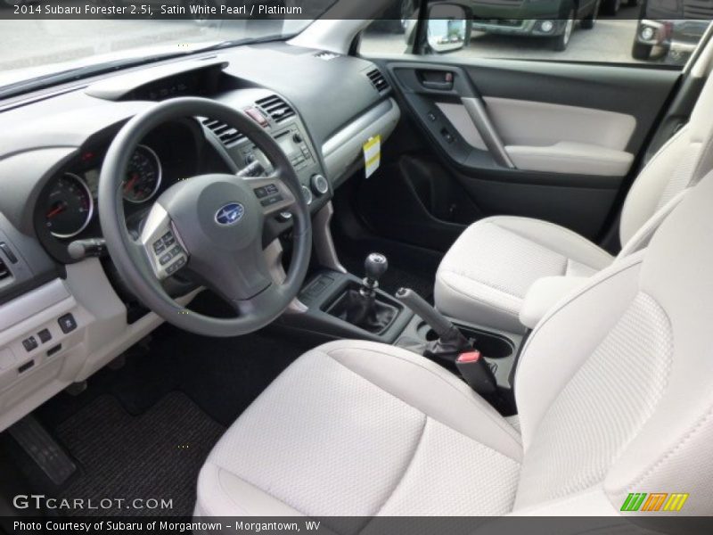 Satin White Pearl / Platinum 2014 Subaru Forester 2.5i