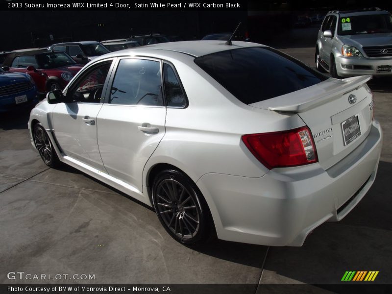 Satin White Pearl / WRX Carbon Black 2013 Subaru Impreza WRX Limited 4 Door