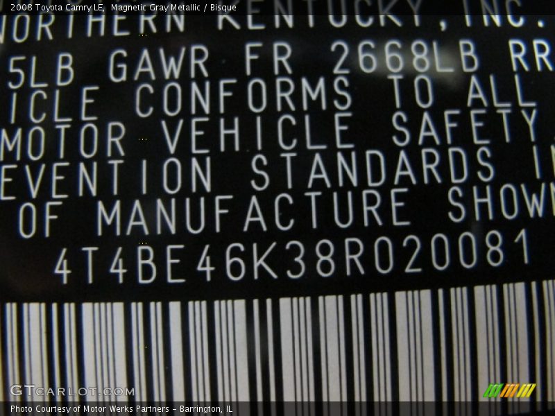 Magnetic Gray Metallic / Bisque 2008 Toyota Camry LE