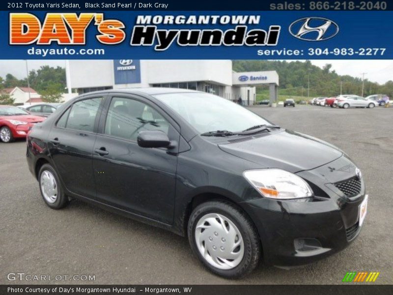 Black Sand Pearl / Dark Gray 2012 Toyota Yaris Sedan
