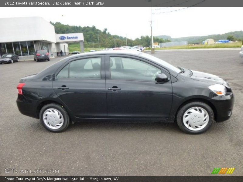 Black Sand Pearl / Dark Gray 2012 Toyota Yaris Sedan