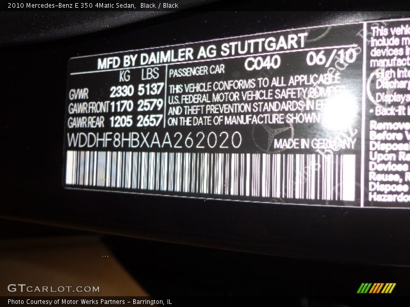 Black / Black 2010 Mercedes-Benz E 350 4Matic Sedan
