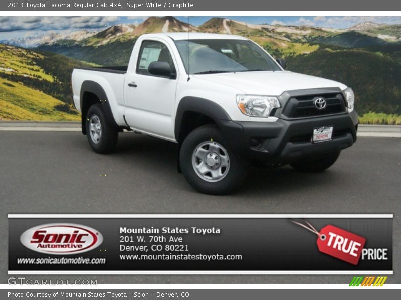 Super White / Graphite 2013 Toyota Tacoma Regular Cab 4x4