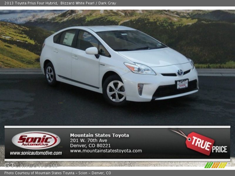 Blizzard White Pearl / Dark Gray 2013 Toyota Prius Four Hybrid