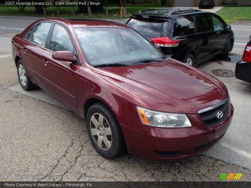 Dark Cherry Red / Beige 2007 Hyundai Sonata GLS