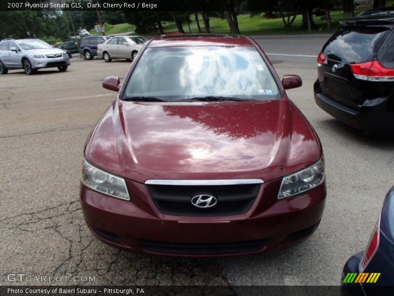 Dark Cherry Red / Beige 2007 Hyundai Sonata GLS