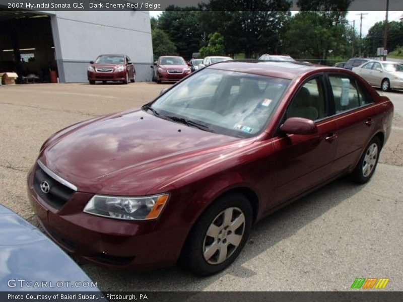Dark Cherry Red / Beige 2007 Hyundai Sonata GLS