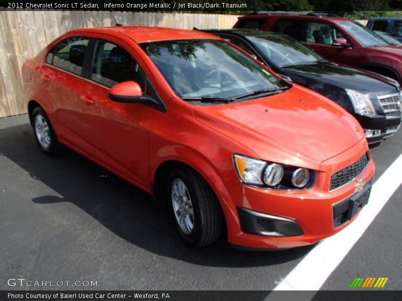 Inferno Orange Metallic / Jet Black/Dark Titanium 2012 Chevrolet Sonic LT Sedan