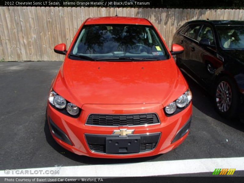 Inferno Orange Metallic / Jet Black/Dark Titanium 2012 Chevrolet Sonic LT Sedan